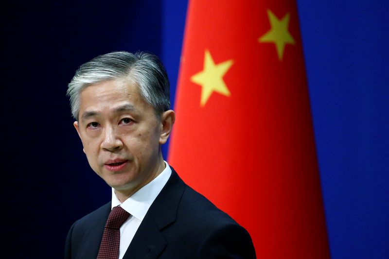 &copy; Reuters. Chinese Foreign Ministry spokesman Wang Wenbin speaks during a news conference in Beijing
