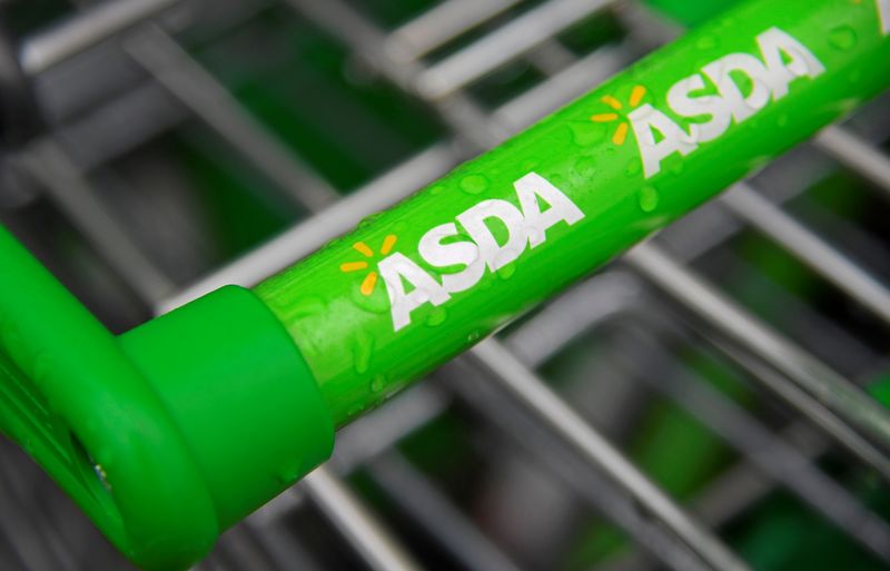 &copy; Reuters. FILE PHOTO: Branding is seen on a shopping trolley at an Asda store in west London, Britain