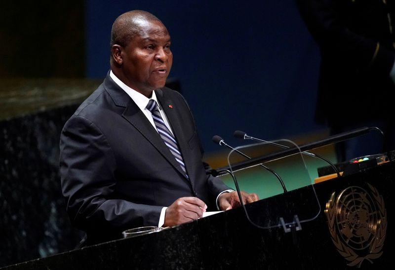 © Reuters. FILE PHOTO: Central African Republic President Faustin Archange Touadera addresses the 74th session of the United Nations General Assembly at U.N. headquarters in New York City, New York, U.S.