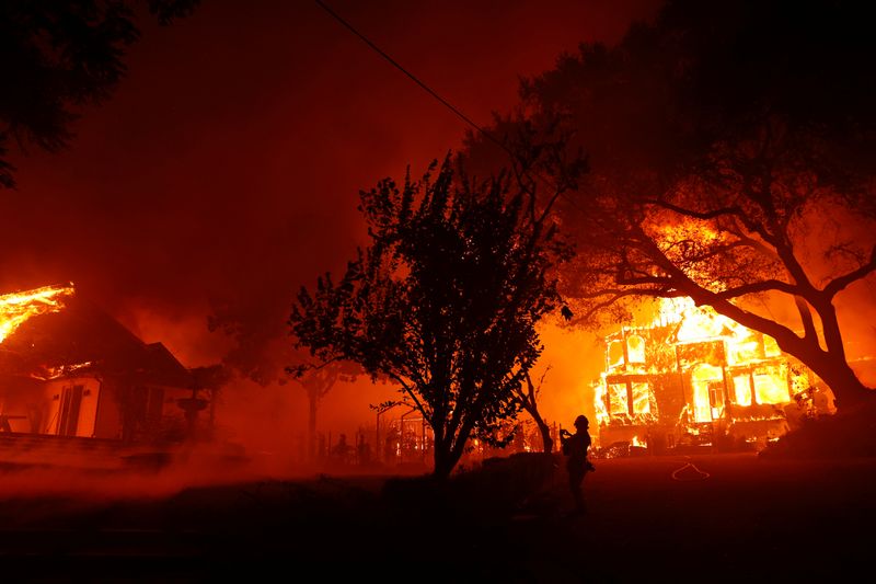 &copy; Reuters. 米カリフォルニア州で山火事発生、ワイン産地ナパバレーに迫る