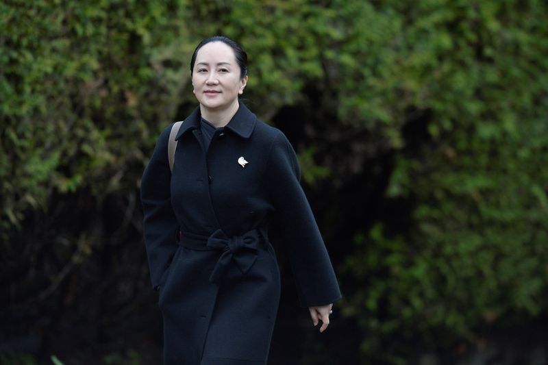 &copy; Reuters. Huawei CFO Meng leaves her home to attend her extradition hearing in Vancouver