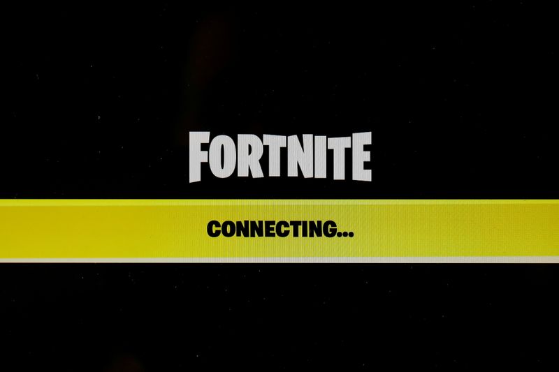 &copy; Reuters. FILE PHOTO: The popular video game &quot;Fortnite&quot; by Epic Games is pictured on a screen