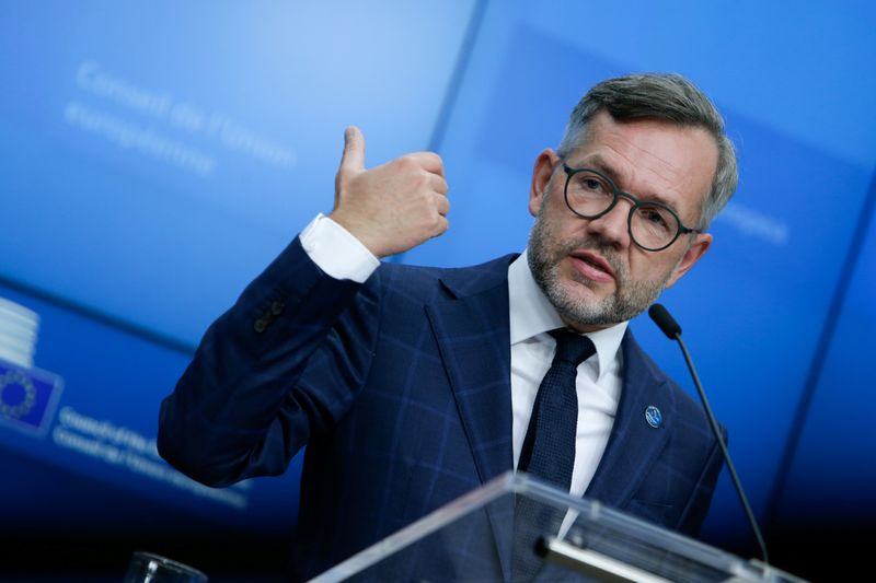 &copy; Reuters. News conference after the General Affairs Council at the European Council Headquarters in Brussels