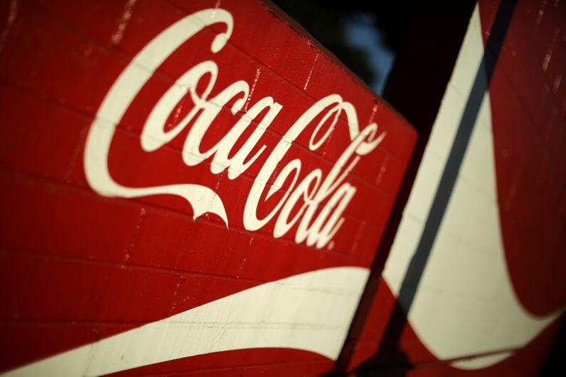 &copy; Reuters. The wall of the Coca Cola bottling plant is seen in Los Angeles