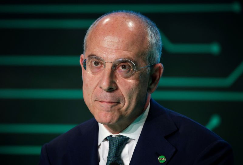 &copy; Reuters. ENEL CEO Starace looks on during the unveiling of the new electric bike that will compete in the MotoE World Cup Championship, in Rome