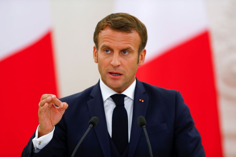 &copy; Reuters. Presidente da França, Emmanuel Macron, durante visita a Lituânia