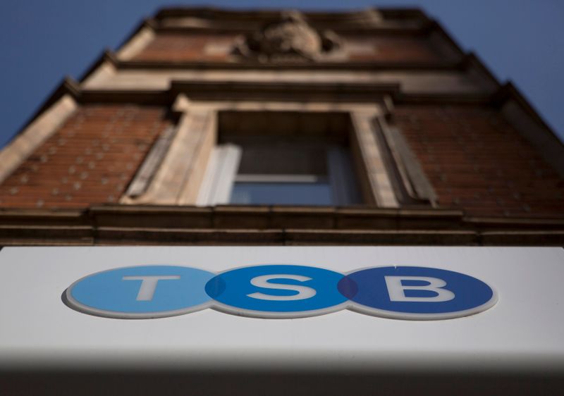 &copy; Reuters. FILE PHOTO: A sign is displayed outside a branch of the TSB bank in central London