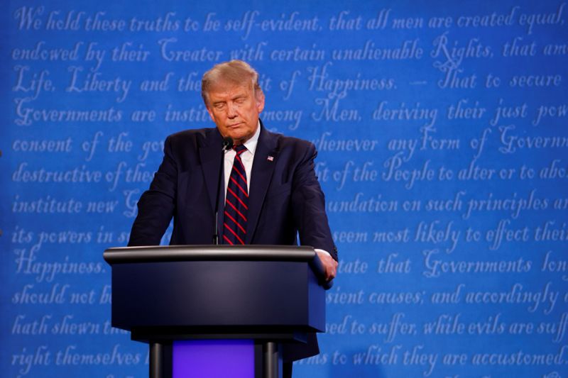 &copy; Reuters. Presidente dos EUA, Donald Trump, durante primeiro debate da corrida presidencial