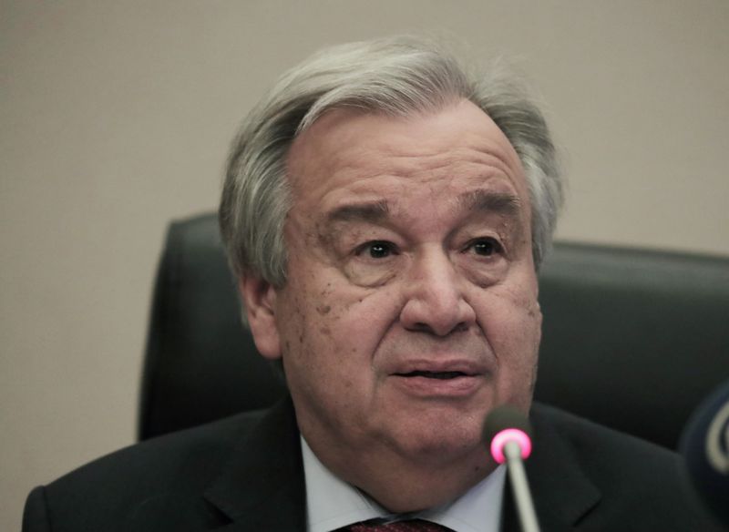 &copy; Reuters. United Nations Secretary-General Antonio Guterres addressee a news conference in Addis Ababa