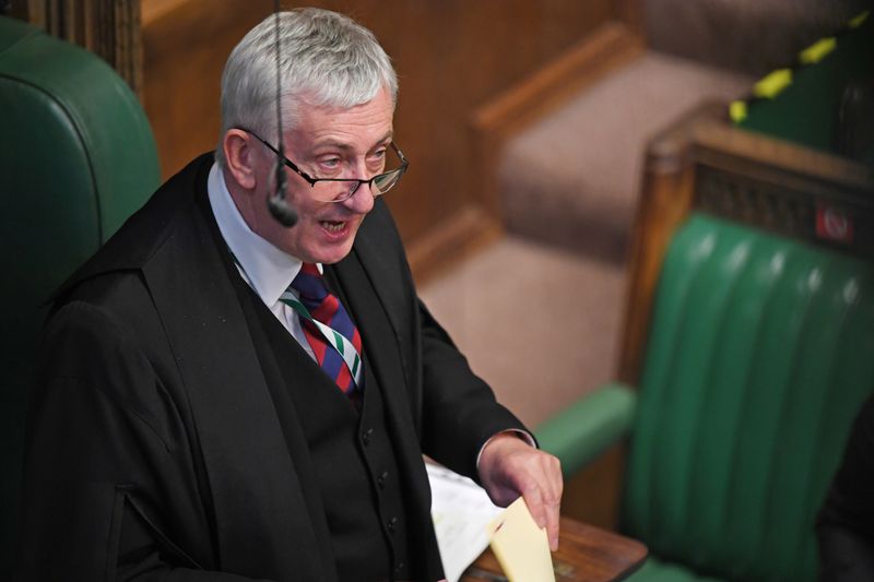 &copy; Reuters. Líder da Câmara dos Comuns, Lindsay Hoyle