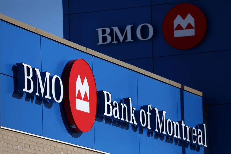 &copy; Reuters. A Bank of Montreal logo is seen outside of a branch in Ottawa