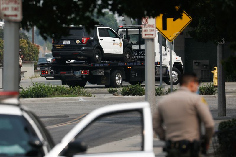 &copy; Reuters. Ambush shooting of two deputies in Compton