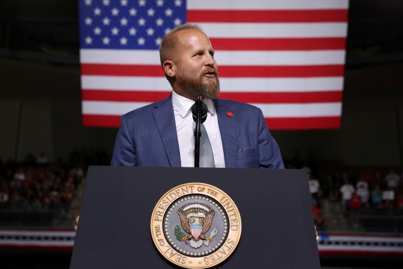 &copy; Reuters. FILE PHOTO: Trump 2020 campaign manager Parscale addresses the crowd before U.S. President Trump rallies with supporters in Manchester, New Hampshire