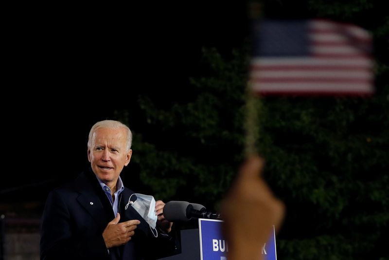 &copy; Reuters. Candidato democrata à Presidência dos EUA, Joe Biden, em campanha eleitoral na Pensilvânia