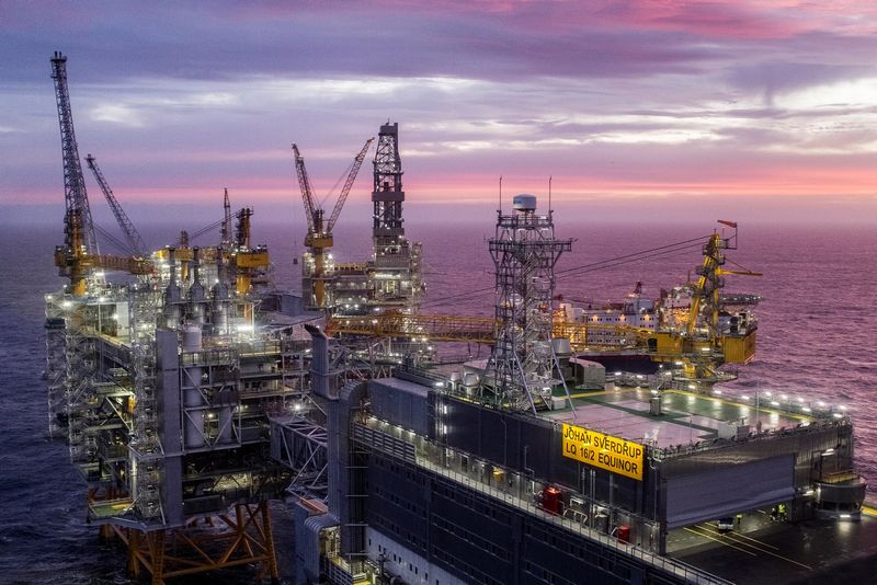 © Reuters. A view of the Johan Sverdrup oilfield in the North Sea