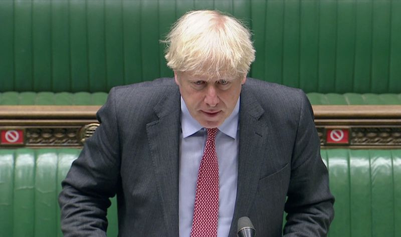 &copy; Reuters. Premiê britânico, Boris Johnson, durante sessão de debates no Parlamento em Londres