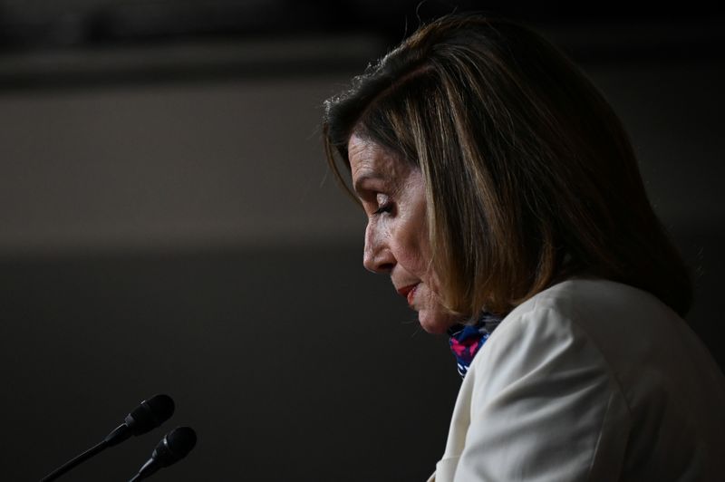 &copy; Reuters. La presidente della Camera dei Rappresentanti Nancy Pelosi durante una conferenza stampa a Washington