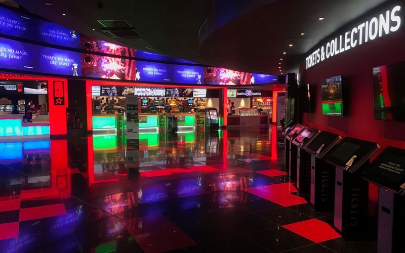 &copy; Reuters. General view of an empty cinema foyer at Cineworld in Hemel Hempstead as the number of coronavirus cases grow around the world