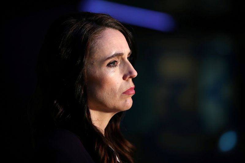 © Reuters. FILE PHOTO: New Zealand Prime Minister Ardern addresses the media after a debate in Auckland