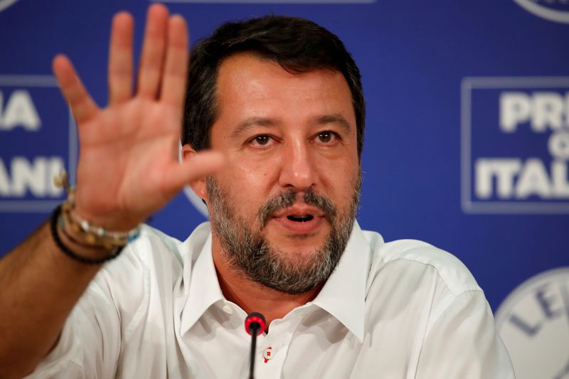 &copy; Reuters. Imagen de archivo. Matteo Salvini en encuentro con medios, Milán