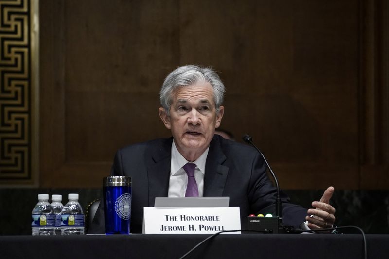 © Reuters. POWELL (FED) MET EN GARDE CONTRE LE RISQUE D'UNE DYNAMIQUE RÉCESSIONNISTE
