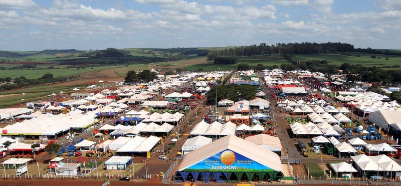 &copy; Reuters. Vista aérea da Agrishow, em Ribeirão Preto (SP)