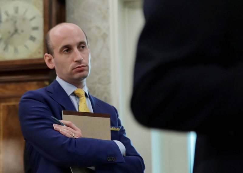 © Reuters. FILE PHOTO: White House advisor Miller attends Trump law enforcement briefing at the White House in Washington