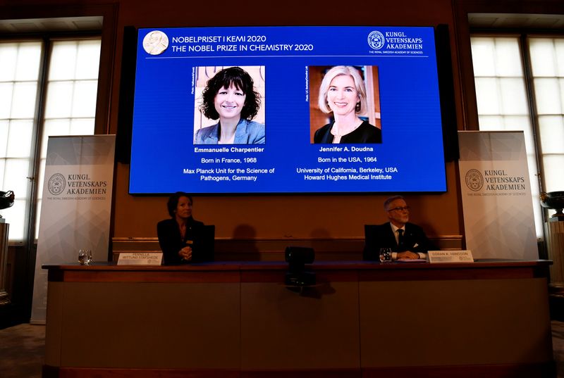 &copy; Reuters. ノーベル化学賞に仏米女性2人、遺伝子改変の「はさみ」開発