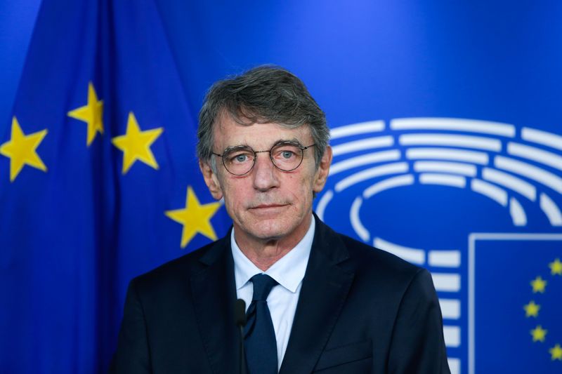 © Reuters. European Parliament President David Sassoli gives a news conference following his meeting with Head of EU task Force for Relations with United Kingdom, in Brussels