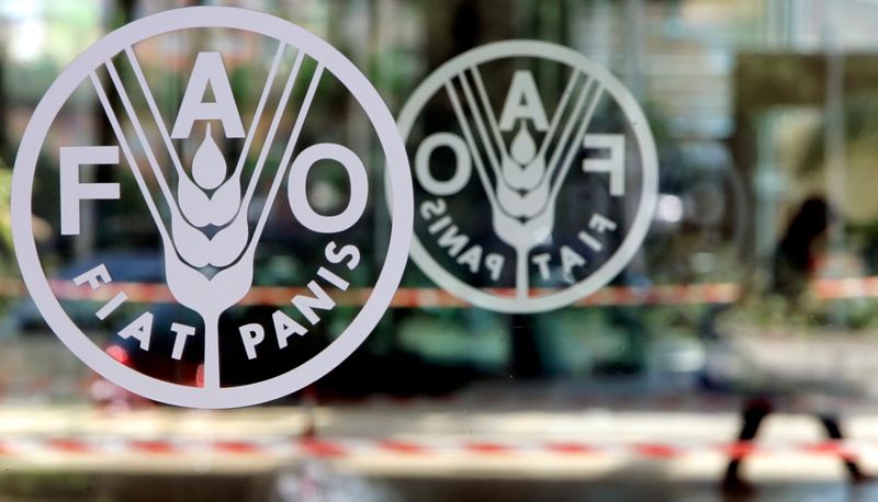 &copy; Reuters. Logo da FAO na sede da agência, em Roma, Itália