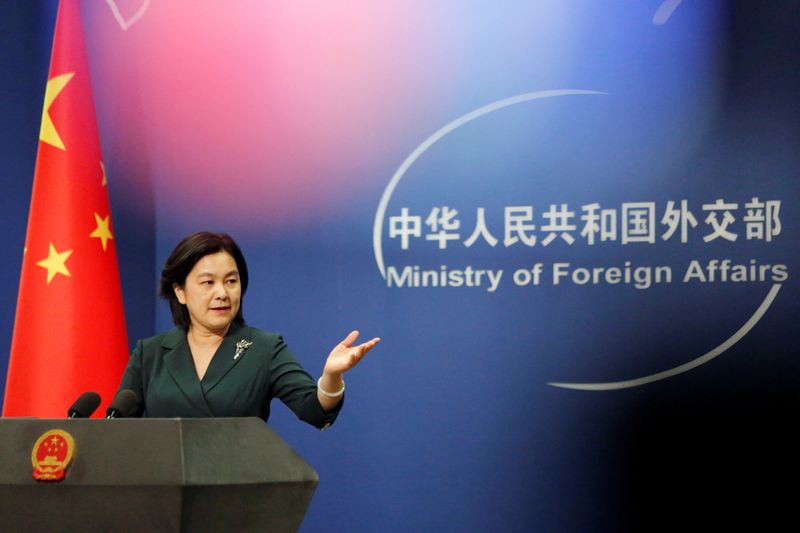 &copy; Reuters. La portavoce del ministero degli Esteri cinese Hua Chunying a Pechino