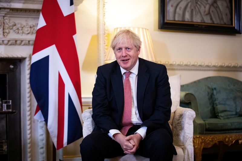 &copy; Reuters. Britain&apos;s PM Johnson meets Ukraine&apos;s President Zelenskiy in London