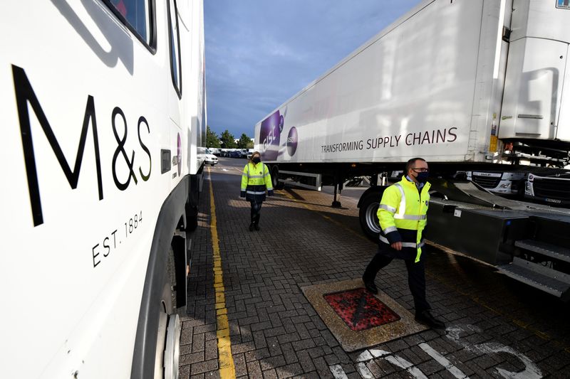 &copy; Reuters. Staff observe COVID-19 Protocols at Gist logistics depot in Thatcham