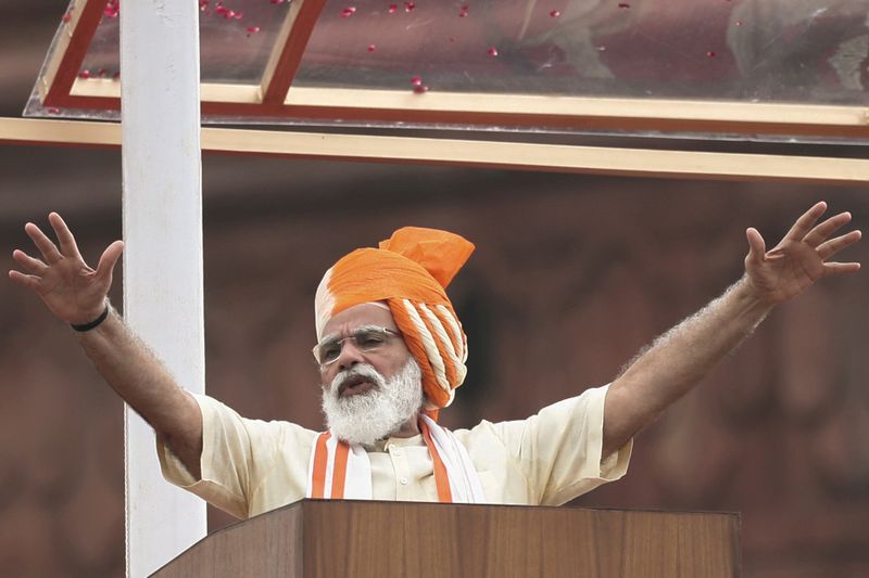 &copy; Reuters. FILE PHOTO: India&apos;s Independence Day celebrations at the historic Red Fort in Delhi