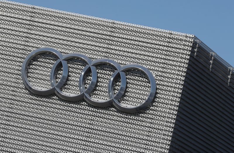 &copy; Reuters. FILE PHOTO:  An Audi logo is seen at the Audi Center Brussels car dealer, amid the coronavirus disease (COVID-19) outbreak, in Brussels