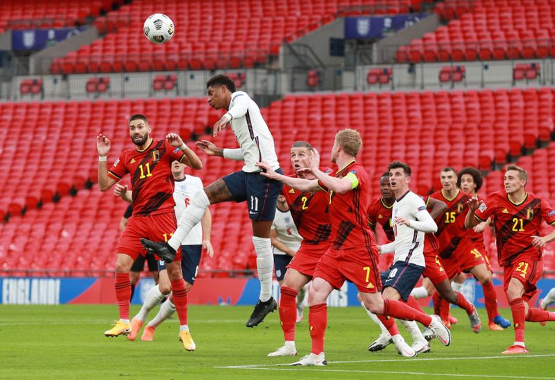 &copy; Reuters. إنجلترا تصعق بلجيكا 2-1 باستاد ويمبلي في دوري الأمم