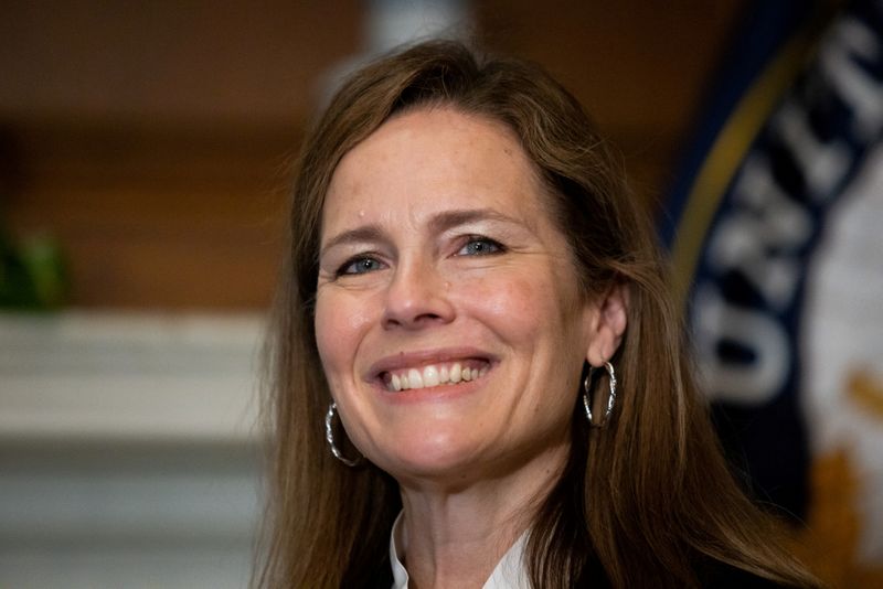 &copy; Reuters. FILE PHOTO: U.S. Supreme Court nominee Amy Coney Barrett at the U.S. Capitol in Washington