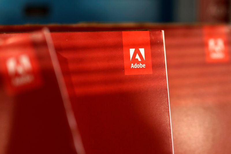 &copy; Reuters. An Adobe Systems Inc software box is seen in Los Angeles