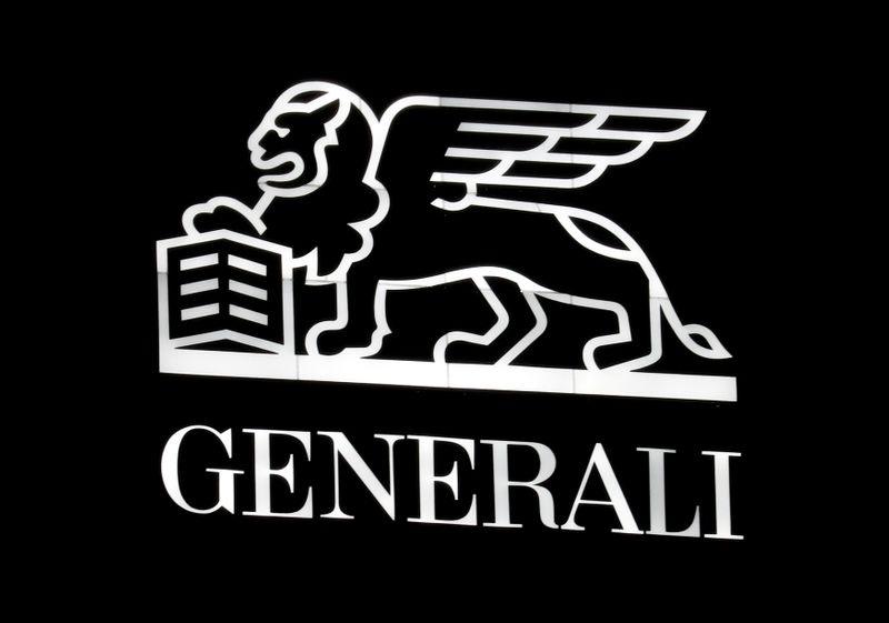 &copy; Reuters. Logo Generali logo nella sede del gruppo a Milano