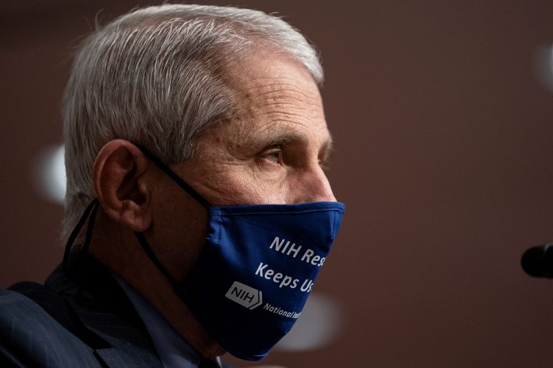 &copy; Reuters. Anthony Fauci durante audiência no Senado dos Estados Unidos