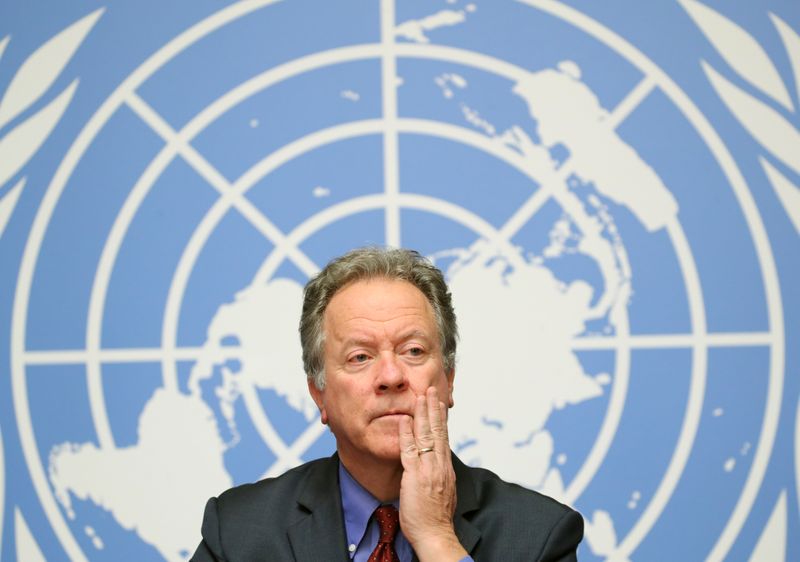 &copy; Reuters. Diretor-executivo do Programa Mundial de Alimentos da ONU, David Beasley, durante entrevista coletiva em Genebra