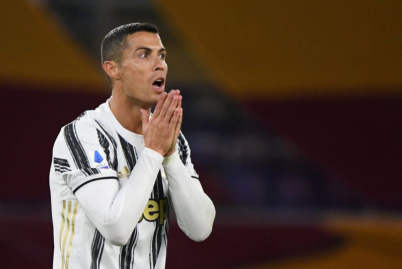 &copy; Reuters. Cristiano Ronaldo durante la partita di Serie A AS Roma-Juventus, allo Stadio Olimpico di Roma