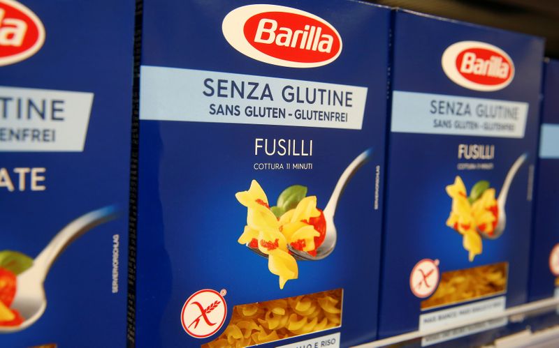 &copy; Reuters. A gluten-free pasta product of Italian food company Barilla is offered at a supermarket of Swiss retail group Coop in Zumikon