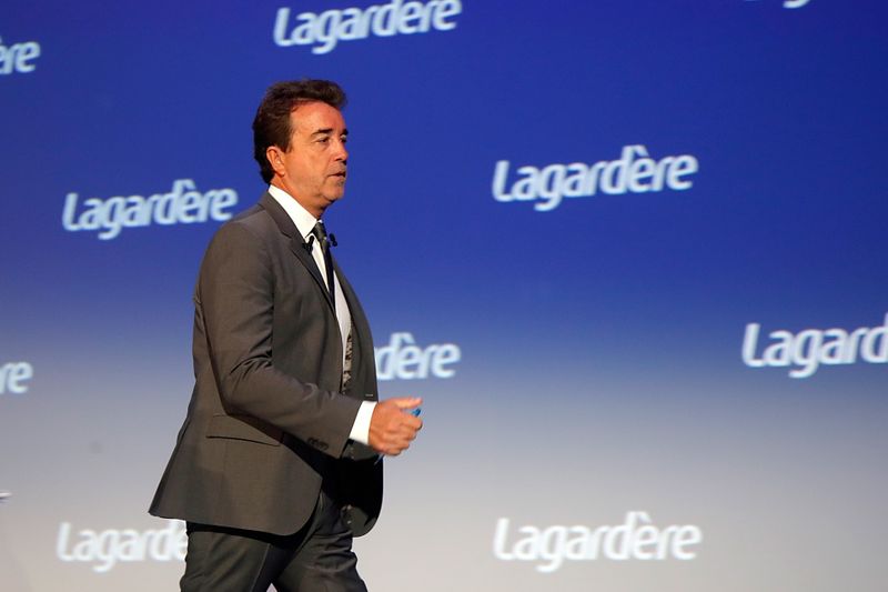 © Reuters. Arnaud Lagardere, the head of French media group Lagardere, attends the group's shareholders meeting in Paris