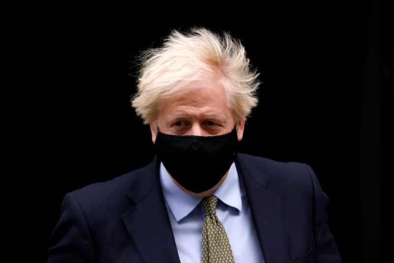 &copy; Reuters. FILE PHOTO: Britain&apos;s Prime Minister Boris Johnson leaves Downing Street, in London