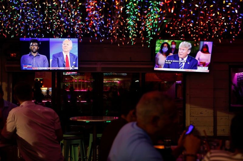 &copy; Reuters. 米大統領選の対話集会、視聴率はバイデン氏に軍配