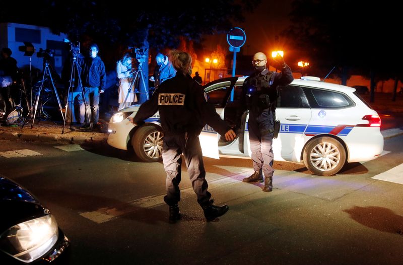 &copy; Reuters. Stabbing attack in the Paris suburb of Conflans St Honorine