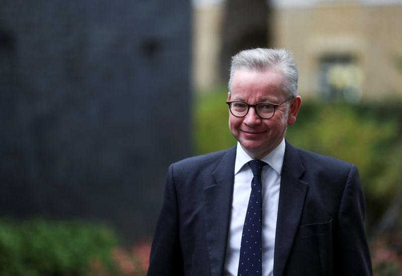 © Reuters. FILE PHOTO: Britain's Chancellor of the Duchy of Lancaster Michael Gove arrives for a Cabinet meeting, in London