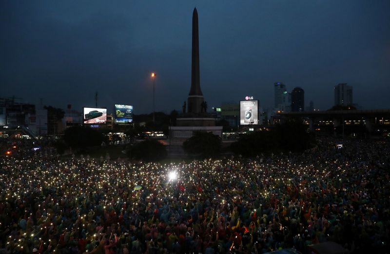 &copy; Reuters. محتجو تايلاند ينزلون إلى الشوارع في استعراض جديد لتحدي حظر المظاهرات