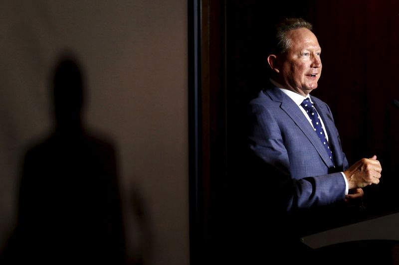 &copy; Reuters. FILE PHOTO: Andrew Forrest, chairman of Fortescue Metals Group, speaks during a media conference in Sydney